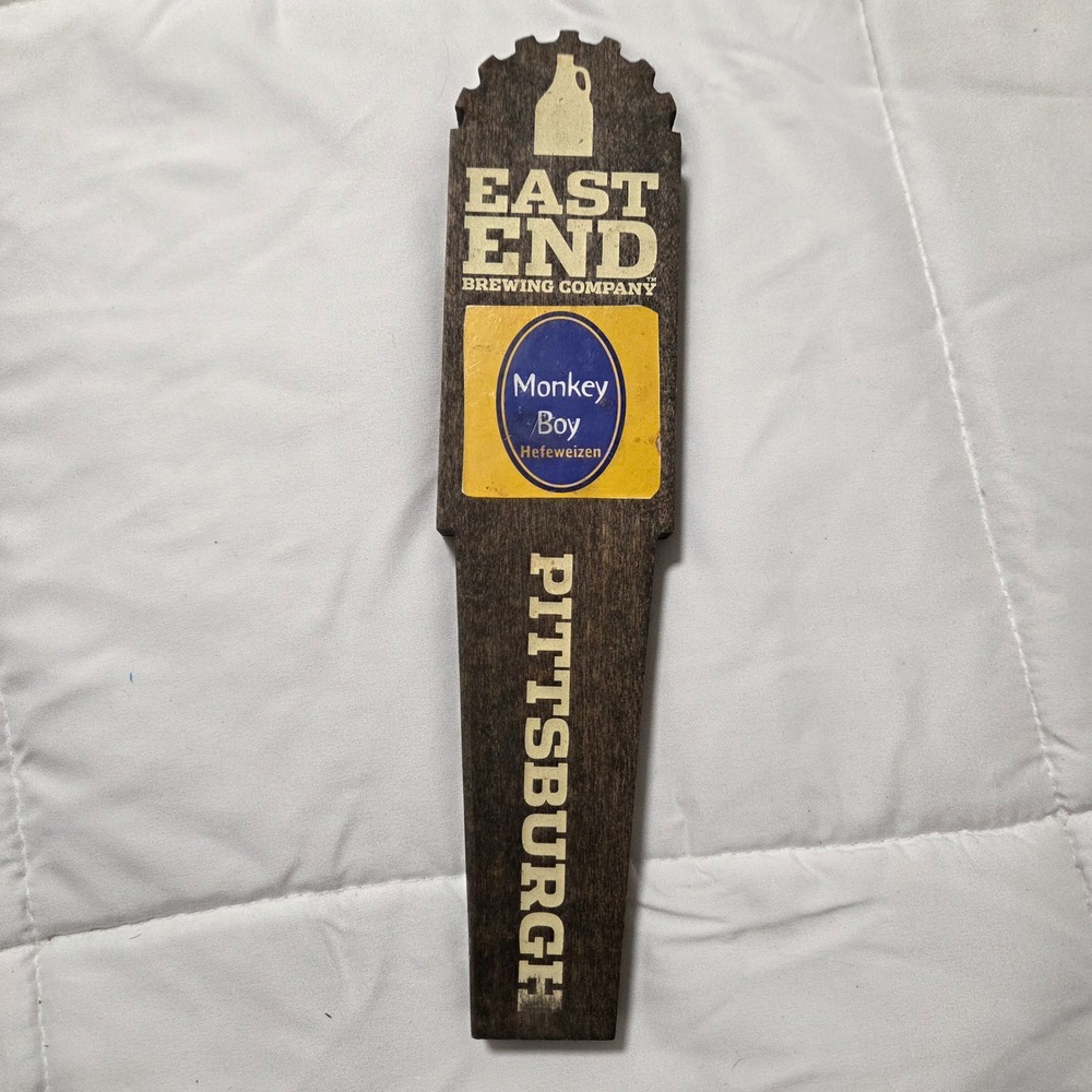 East End Brewing Company Monkey Boy Hefeweizen Wood Tap Handle Pittsburgh PA